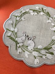 Декоративная салфетка-подтарельник с вышивкой