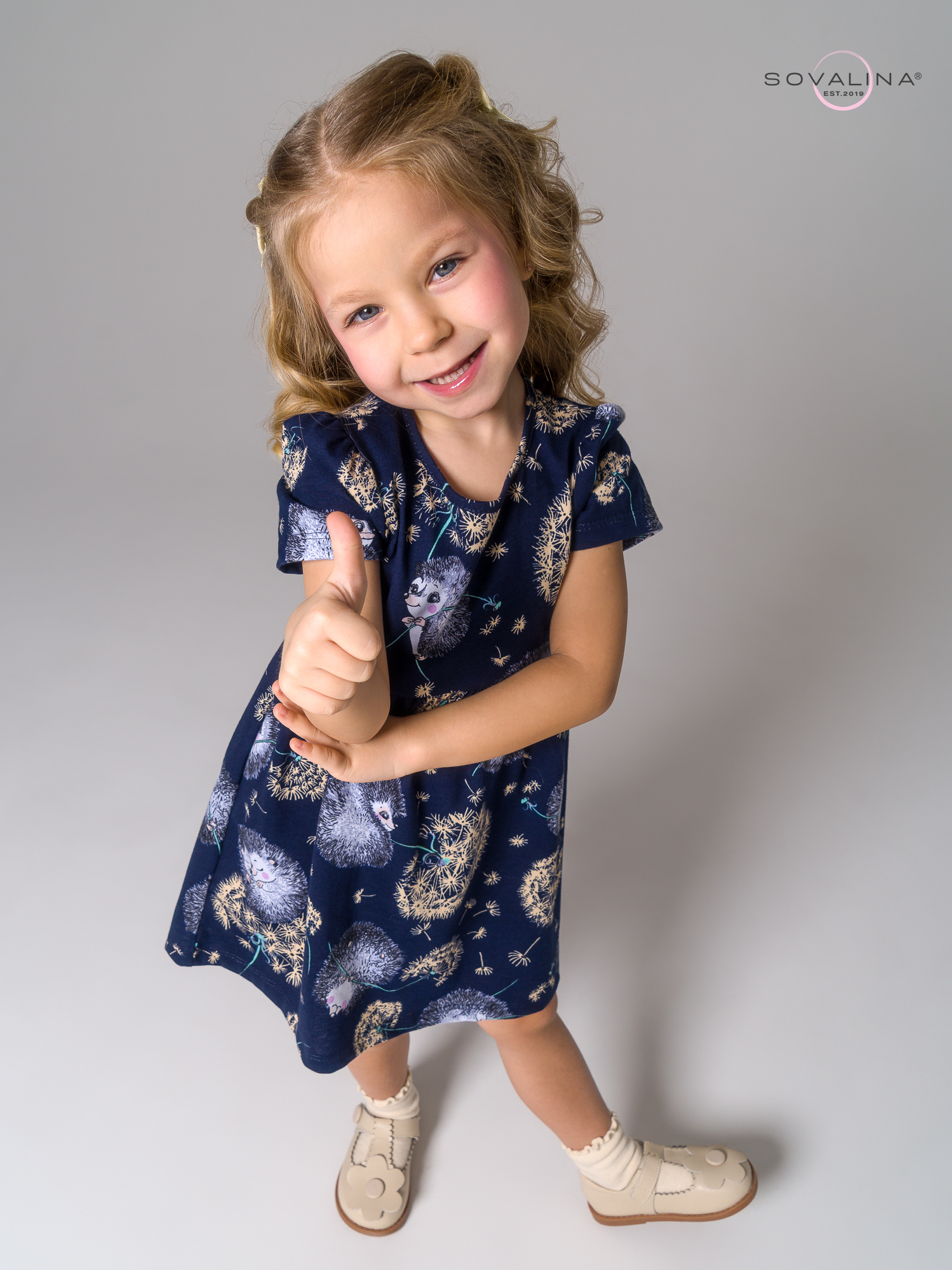 Платье Аленка к/р SG ежик с одуванчиком