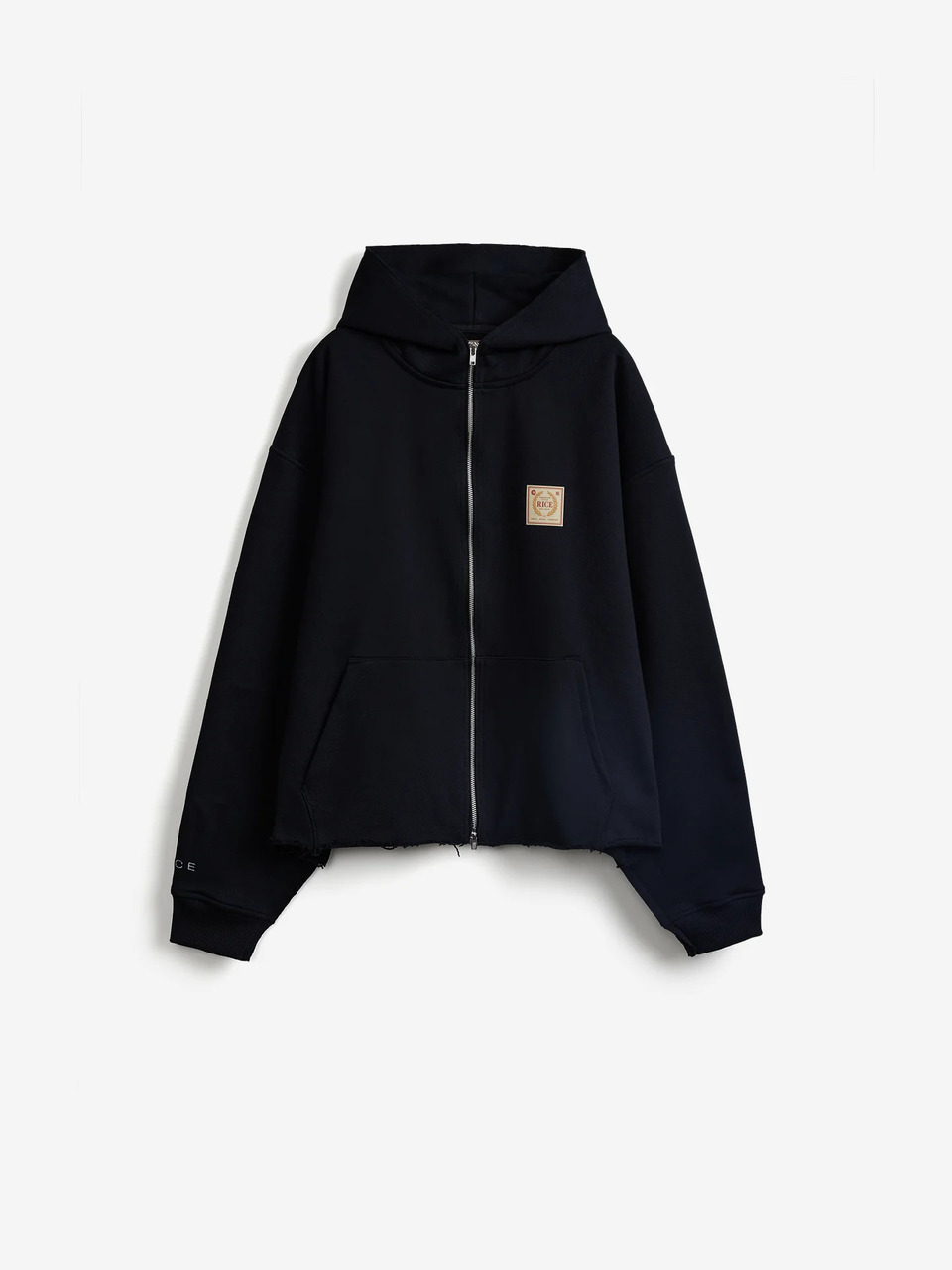 Черный укороченный худи с винтажным лого