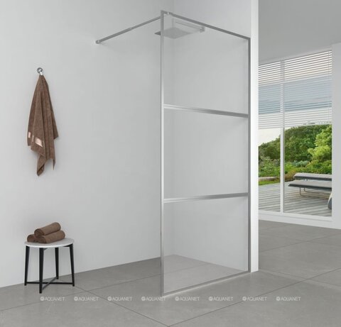 Aquanet SW-1200CT SW-1200CT Душевая перегородка 120х200см, суппорт, стекло 6 мм, прозр., профиль хром (352338)