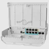 MikroTik netPower Lite 7R with 8 x Gigabit Ethernet ports (7 with Reverse POE-in, 1 with PoE-OUT), 2 x SFP+ cages, SwitchOS, outdoor enclosure, mounting kit (power supply NOT included)