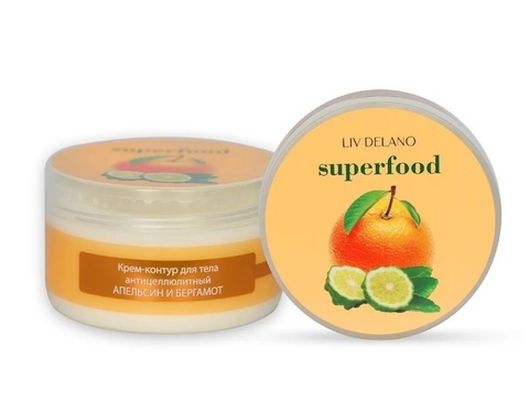 Liv-delano Superfood Крем-контур для тела антицеллюлитный Апельсин и бергамот 240г