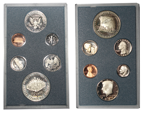 Годовой набор монет США 1987 год "200 лет конституции" в футляре Proof