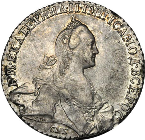 Рубль 1770 года СПБ-TI-ЯЧ. Серебро