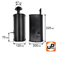 Глушитель UNITED PARTS для генератора 2кВт (90-1096)