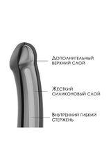 Черный фаллос на присоске Silicone Bendable Dildo L - 19 см. - 