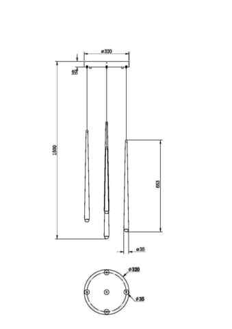 Подвесной светодиодный светильник Maytoni Cascade MOD132PL-L30BSK