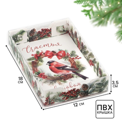 Коробочка для печенья и пряников «Счастье в Новом Году!», 18 х 12 х 3,5 см