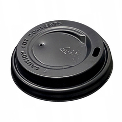 Крышка ЧЕРНАЯ с ОТКРЫТЫМ ПИТЕЙНИКОМ 80 мм для стакана 250 мл по 100 шт/уп	(1000 шт/кор)