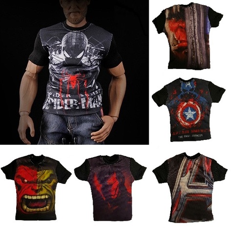 Аксессуары футболка Супергерои 1/6 — Accessories T-shirt Superheroes 1/6