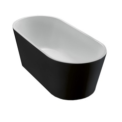 BelBagno BB71-1700-NERO Отдельностоящая, овальная акриловая ванна в комплекте со сливом-переливом цвета хром 1700x800x600 фото