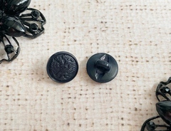 Пуговицы с гербом аминопласт, на ножке, d 14 мм, тёмно-синий