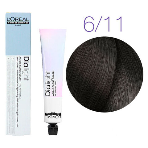 L'Oreal Professionnel Dia light 6.11 (Темный блондин глубокий пепельный) - Краска для волос