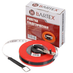 Рулетка геодезическая, 10 м, лента ПВХ, 12.5 мм, Bartex, шт