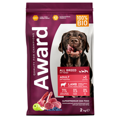 AWARD сухой корм для взрослых собак всех пород (ягненок, индейка, яблоко, черника) 2кг