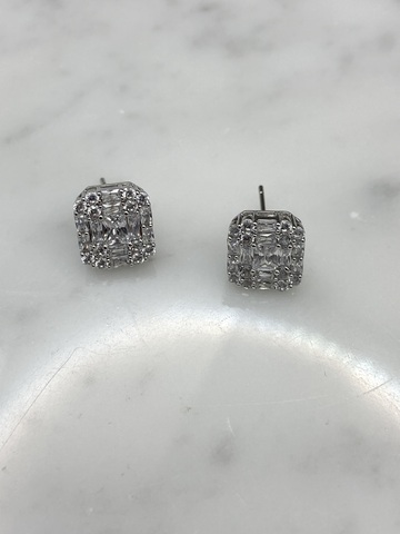 Серьги Аттика, серебряный цвет