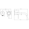 Gessi 54086#726 316 Встраиваемый смеситель с изливом 200-170мм (внешние части), цвет: warm bronze brushed pvd