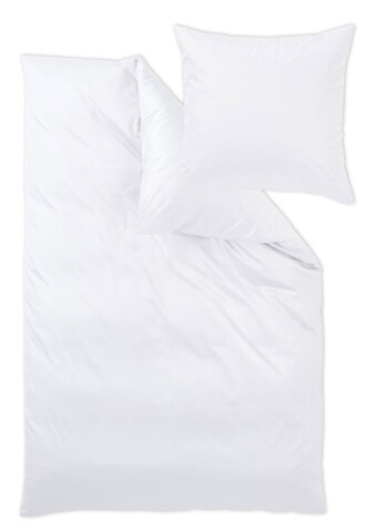 Постельное белье 2 спальное евро Curt Bauer Uni Mako Satin 0000 белое