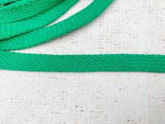 Шнур плоский х/б, ш. 10 мм, турецкое плетение, зелёный