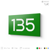 Номер на дверь 135, табличка на дверь для офиса, квартиры, кабинета, аудитории, склада, зеленая 120х70 мм, Айдентика Технолоджи