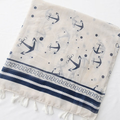 Купить Светло-серое парео с якорями в Магазине тельняшек