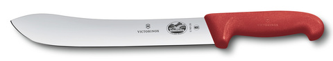 Нож кухонный Victorinox Butchers knife (5.7401.25) стальной разделочный лезв.250мм прямая заточка красный