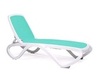 Шезлонг Nardi Omega sky blue стопирующийся, белый каркас, 194х91х69см