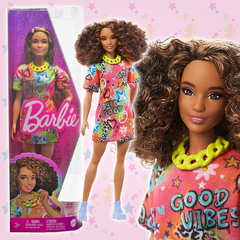 Кукла Барби серия Barbie Fashionistas Модница в платье в стиле граффити