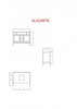 Cezares AL.SP.403 ALICANTE Зеркало, Decorato Celeste Crema, 98x3x113