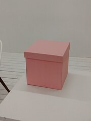 Коробка сборная одиночная, Куб, Персик макарунс, 30*30*30 см, 1 шт.
