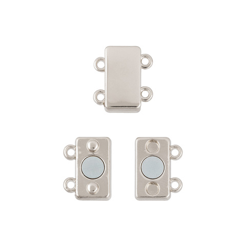 Замок магнитный Zlatka диаметр 14*10.6мм, под серебро, комплект 2шт.