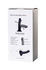 Черный фаллос на присоске Silicone Bendable Dildo L - 19 см. - 