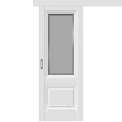 Купить Межкомнатная одностворчатая дверь купе эмаль VFD Barcelona 2 Polar белая остеклённая