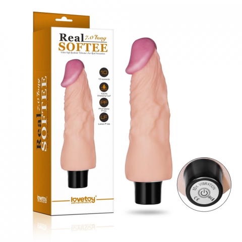 Реалистичный вибратор Real Softee Lovetoy (18*3,9)