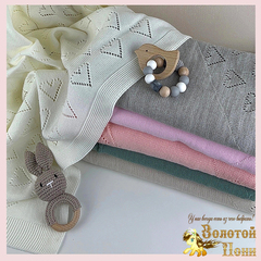 Плед вязаный детский (100х110) 250523-DN643