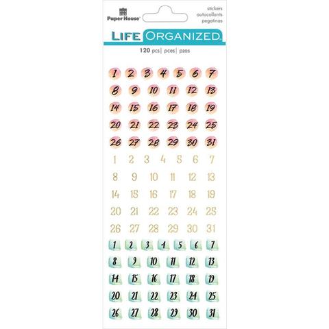 Стикеры с цифрами 8х20 см Paper House Life Organized Functional Stickers