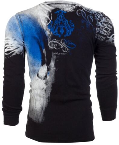 Archaic | Пуловер мужской Nightwatcher Black Blue AM1791BLWB от Affliction спина