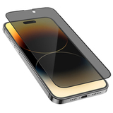Защитное стекло 3D на весь экран Privace HOCO A12 Pro усиленные края для iPhone 13 Pro Max, 14 Plus (Антишпион) (Черная рамка)
