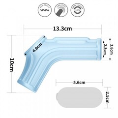 Насадка на пенис с вибрацией с рукавом для мошонки Ridge Knights Ring голубая (13,3*2,8)