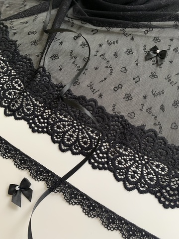 Сетка эластичная черная Love, Турция