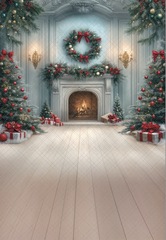 Камин Зима светлый 10.25 - фон неопреновый