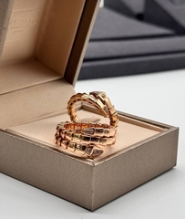 Кольцо ЗМЕЯ-SERPENTI двойная lux качество VGOLD розовое золото