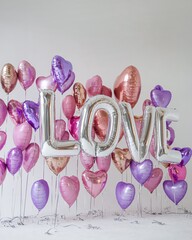 Сет гелиевых шаров Любовь LOVE