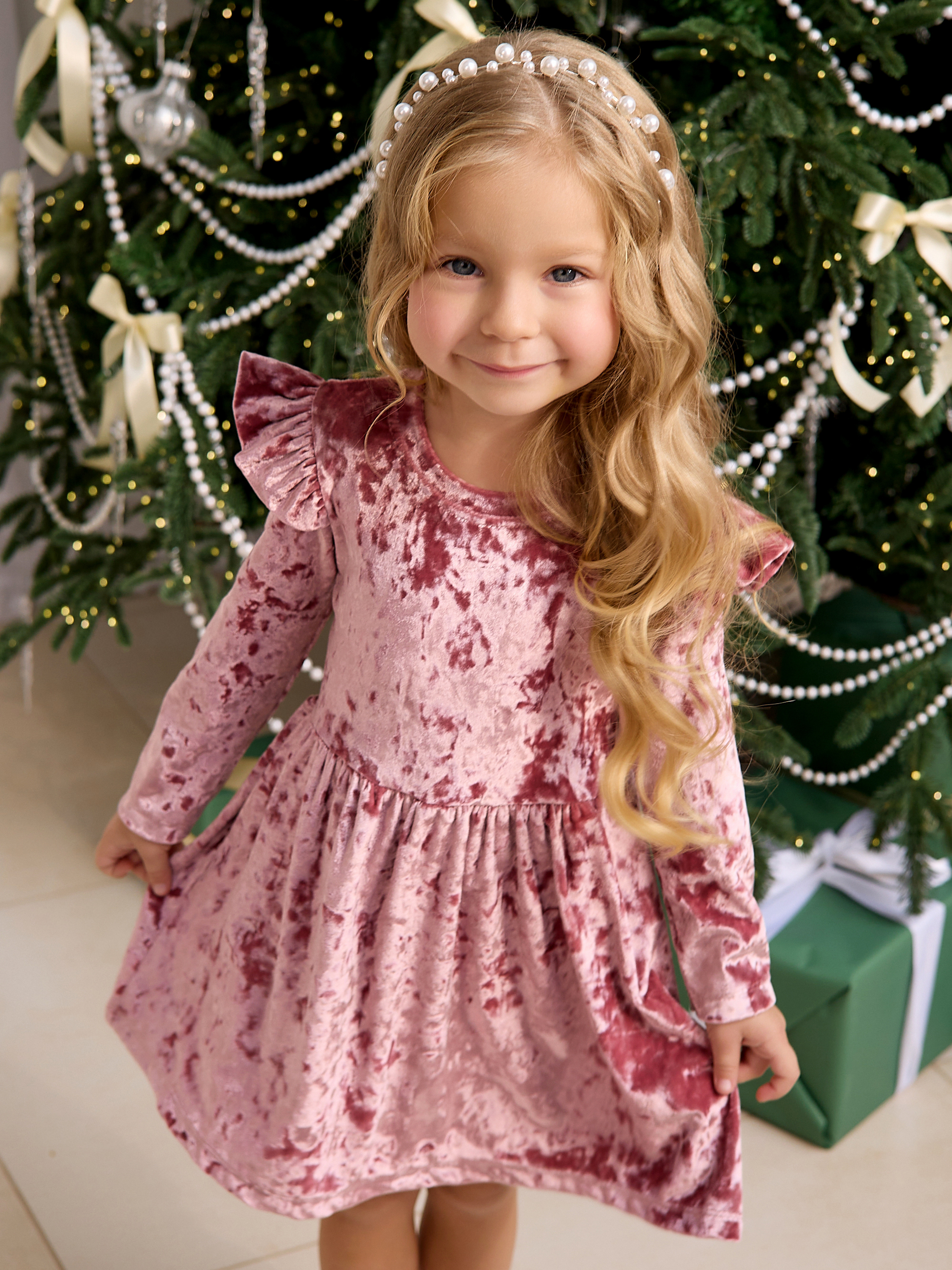 Платье Фея бархат роза