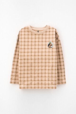 джемпер  для мальчика  КР 302255/лунный свет,клетка к432