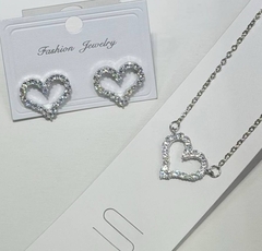 Комплект украшений СЕРДЕЧКИ колье с подвеской+ серьги в стиле TIFFANY