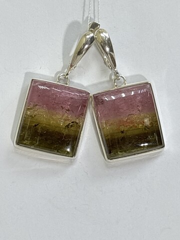 Мелон (серьги с турмалином)