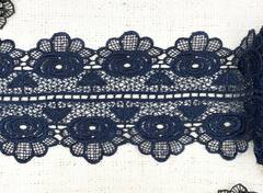 Кружево плетеное, ш. 12 см, тёмно-синий
