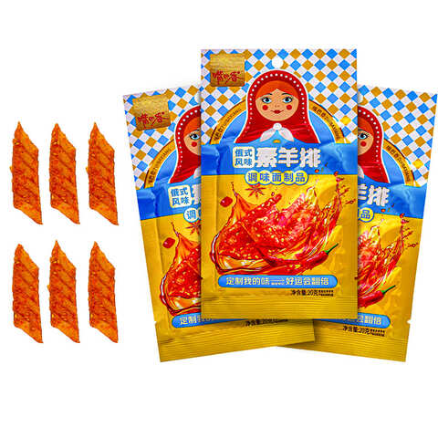 Вегетарианские острые пшеничные палочки со вкусом бараньих ребер по-русски ZuiBaXiang (ZBX1021) 1кор*14бл*30шт, 20гр