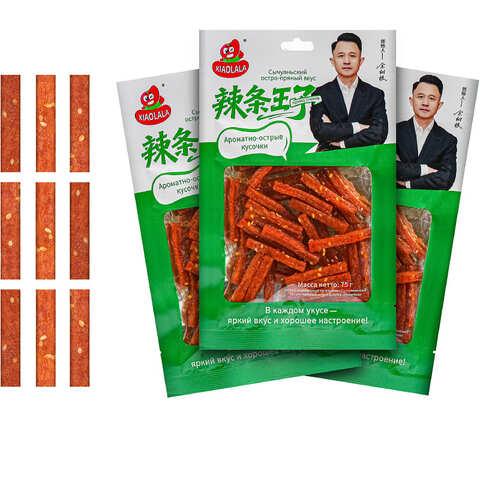 Снеки соевые «Кусочки» остро-пряные (РФ) 1кор*10бл*10шт, 75гр